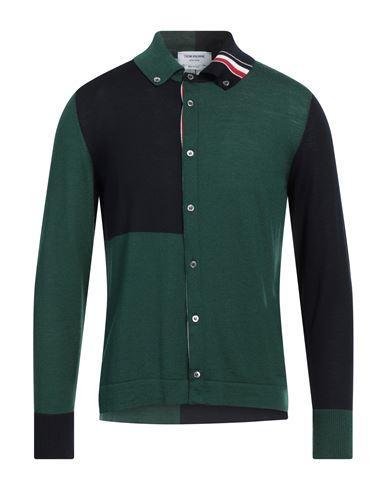 THOM BROWNE Man Cardigan Dark Green Size 3 Virgin Wool Product Image