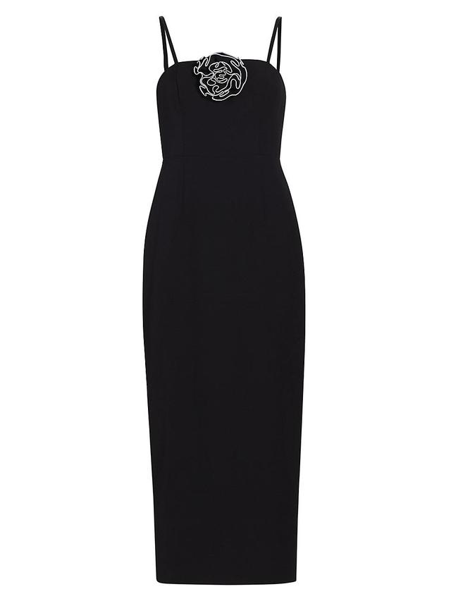 Womens Allison Rosette-Embellished Midi-Dress Product Image