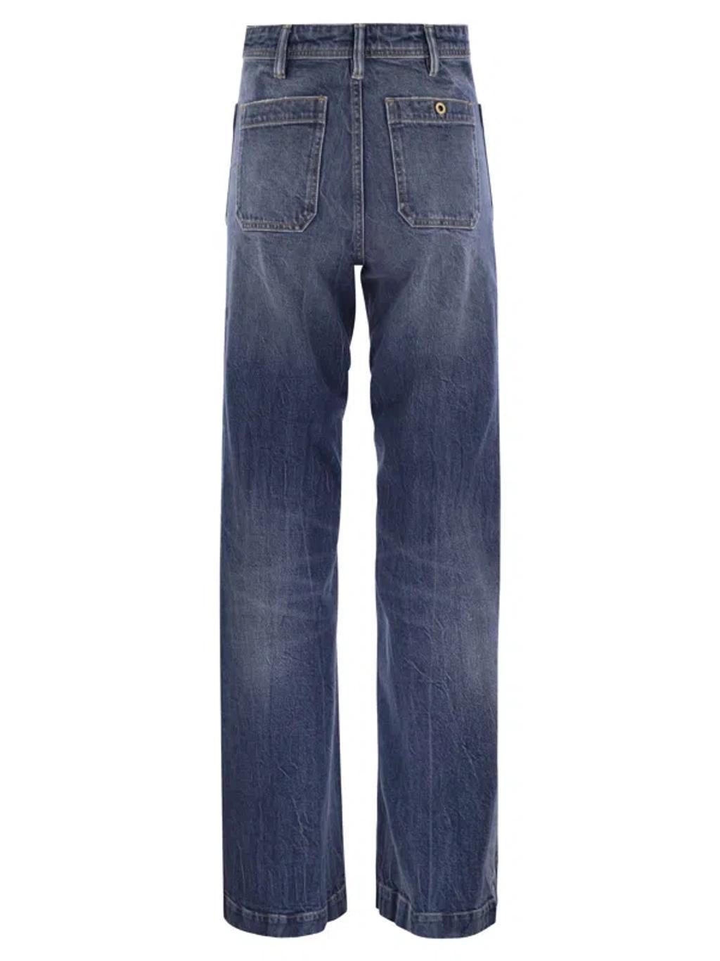 POLO RALPH LAUREN Wide-leg Jeans In Stretch Cotton In Denim Product Image