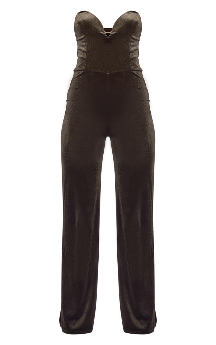 Olive Velvet V Bar Bandeau Jumpsuit Product Image