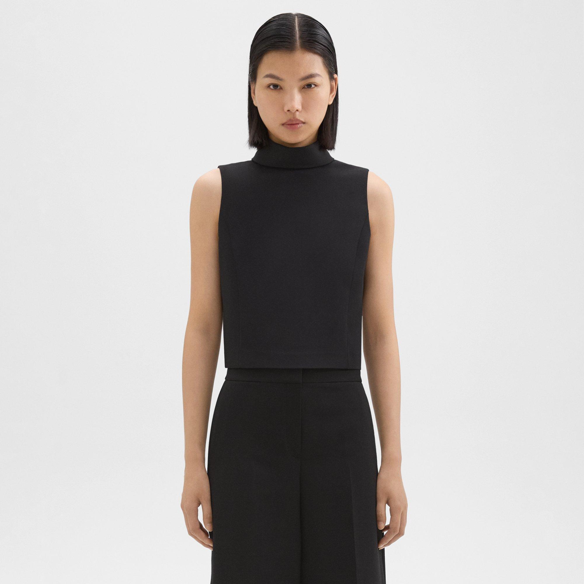 Theory Sleeveless Turtleneck Crop Top Product Image