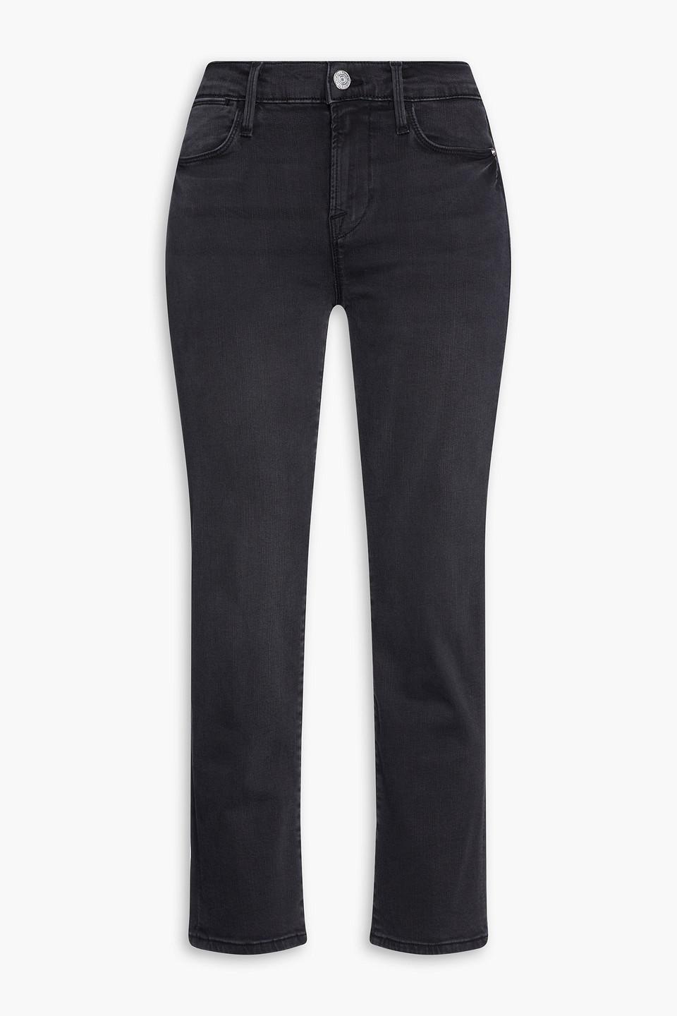 Cropped High-rise Straight-leg Jeans In Anthracite product image