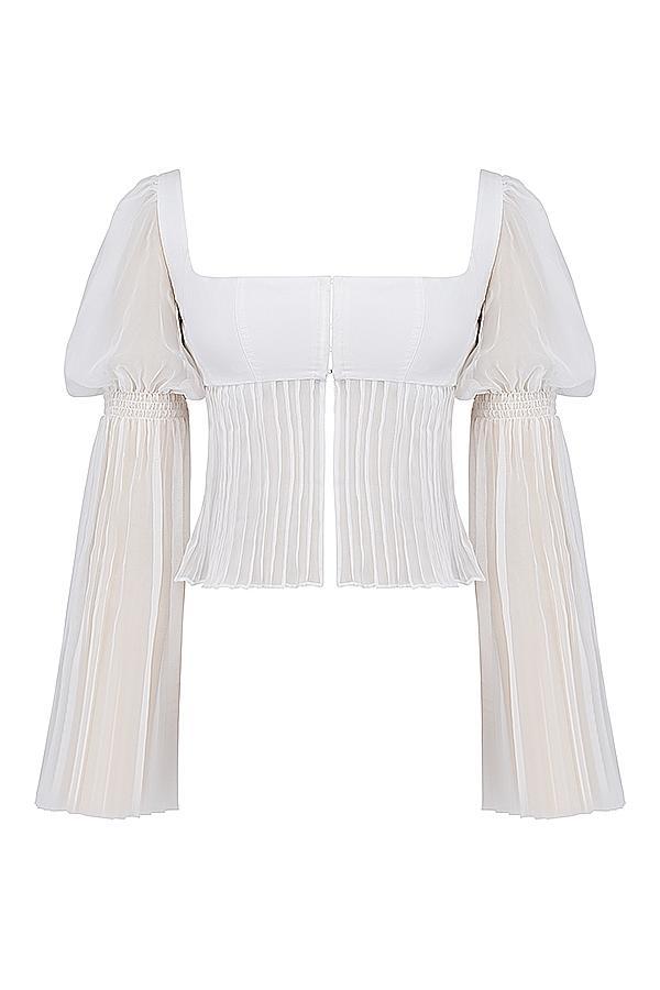 Lucie White Pleated Top Product Image