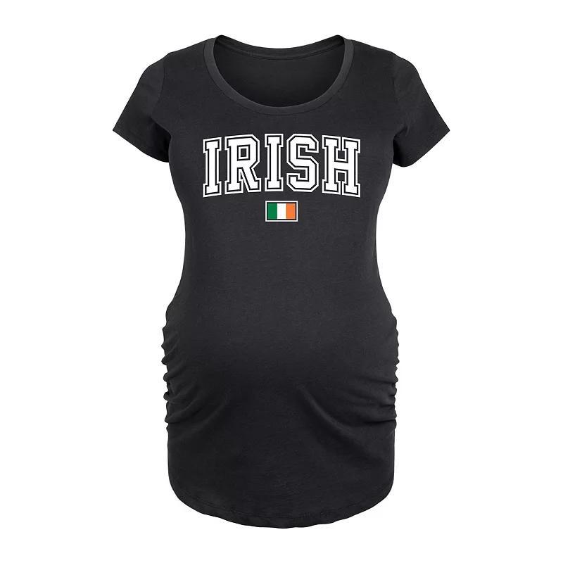 Maternity Irish Graphic Tee, Womens Black Product Image