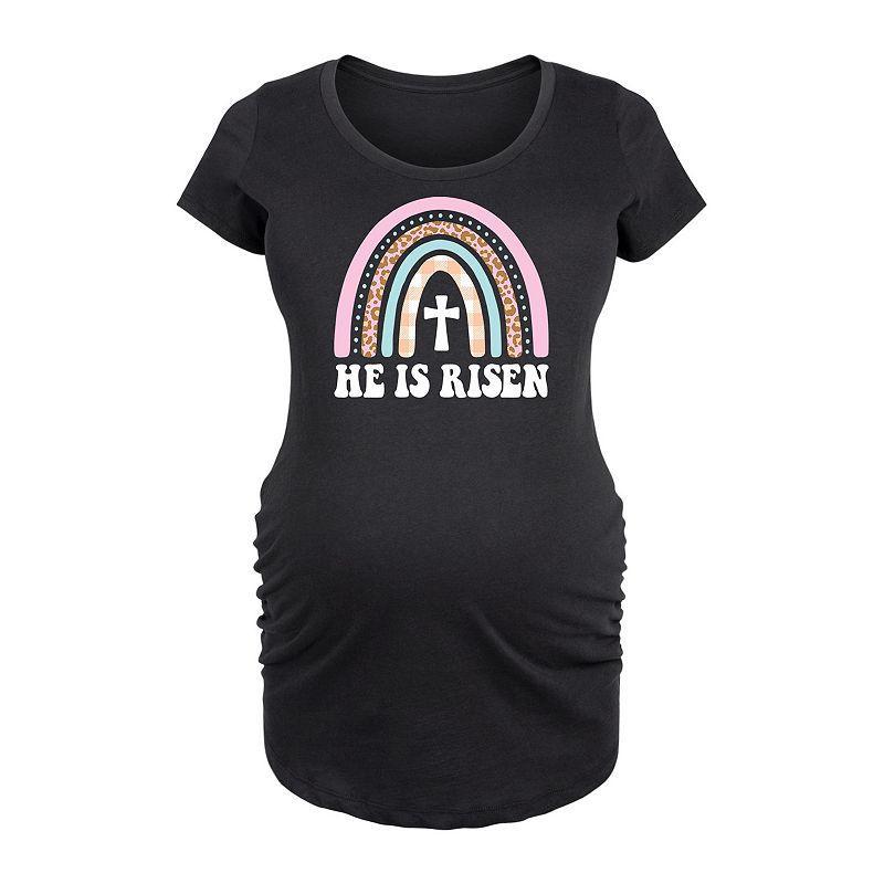 Maternity He Is Risen Easter Rainbow Graphic Tee, Womens Product Image