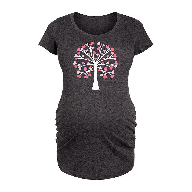 Maternity Heart Tree Of Life Graphic Tee, Womens Heather Grey Product Image