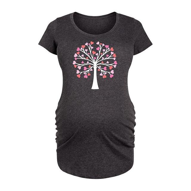 Maternity Heart Tree Of Life Graphic Tee, Womens Heather Grey Product Image