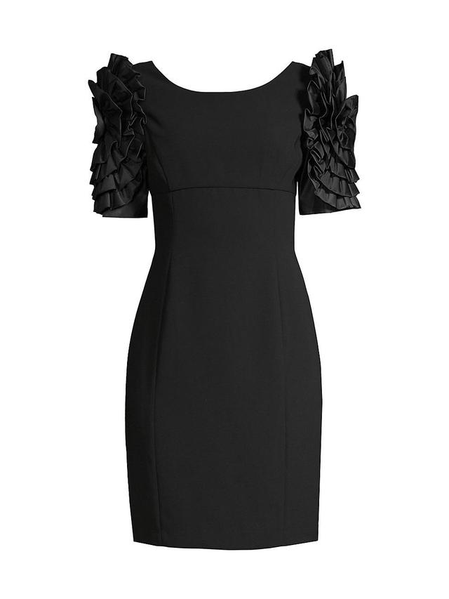 Womens Ruffle-Sleeve Bodycon Dress Product Image