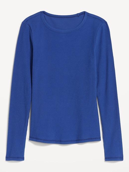 Plush-Knit Long-Sleeve T-Shirt Product Image