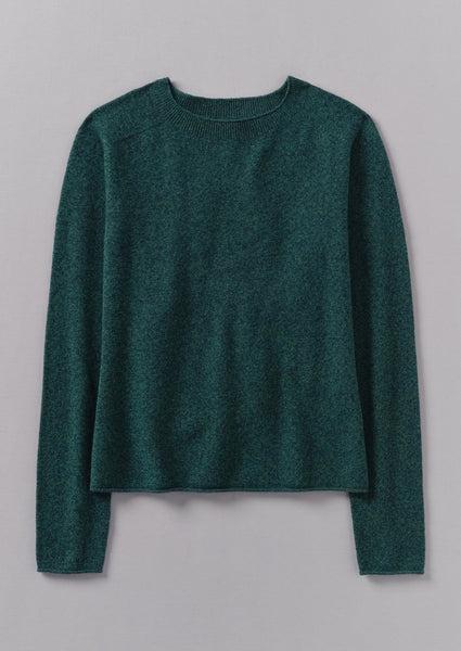 Wool Cashmere Neat Sweater | Forest Marl Product Image