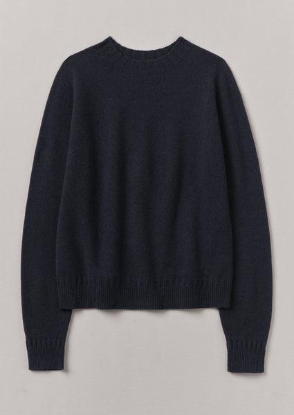 Wool Cashmere Crew Neck Sweater | Dark Navy Product Image