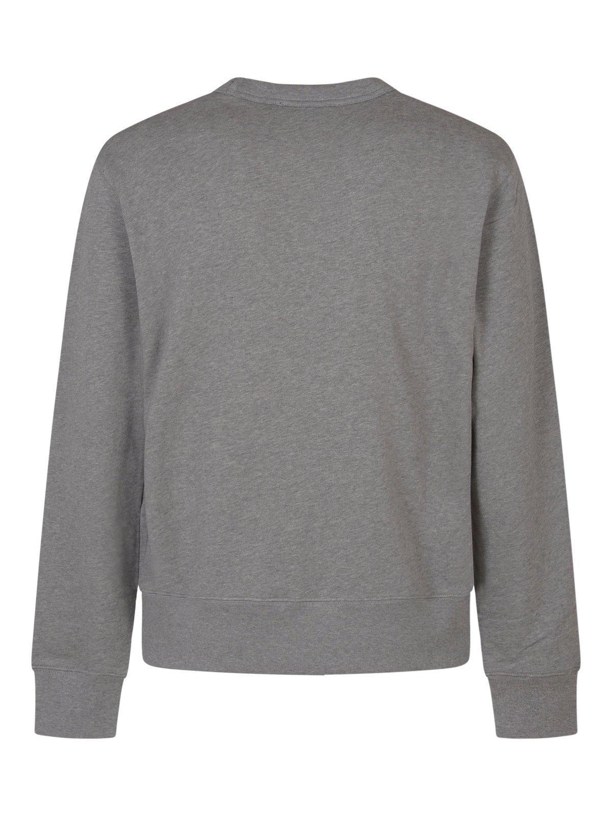 Face Logo Patch Crewneck Sweatshirt In Grey Product Image