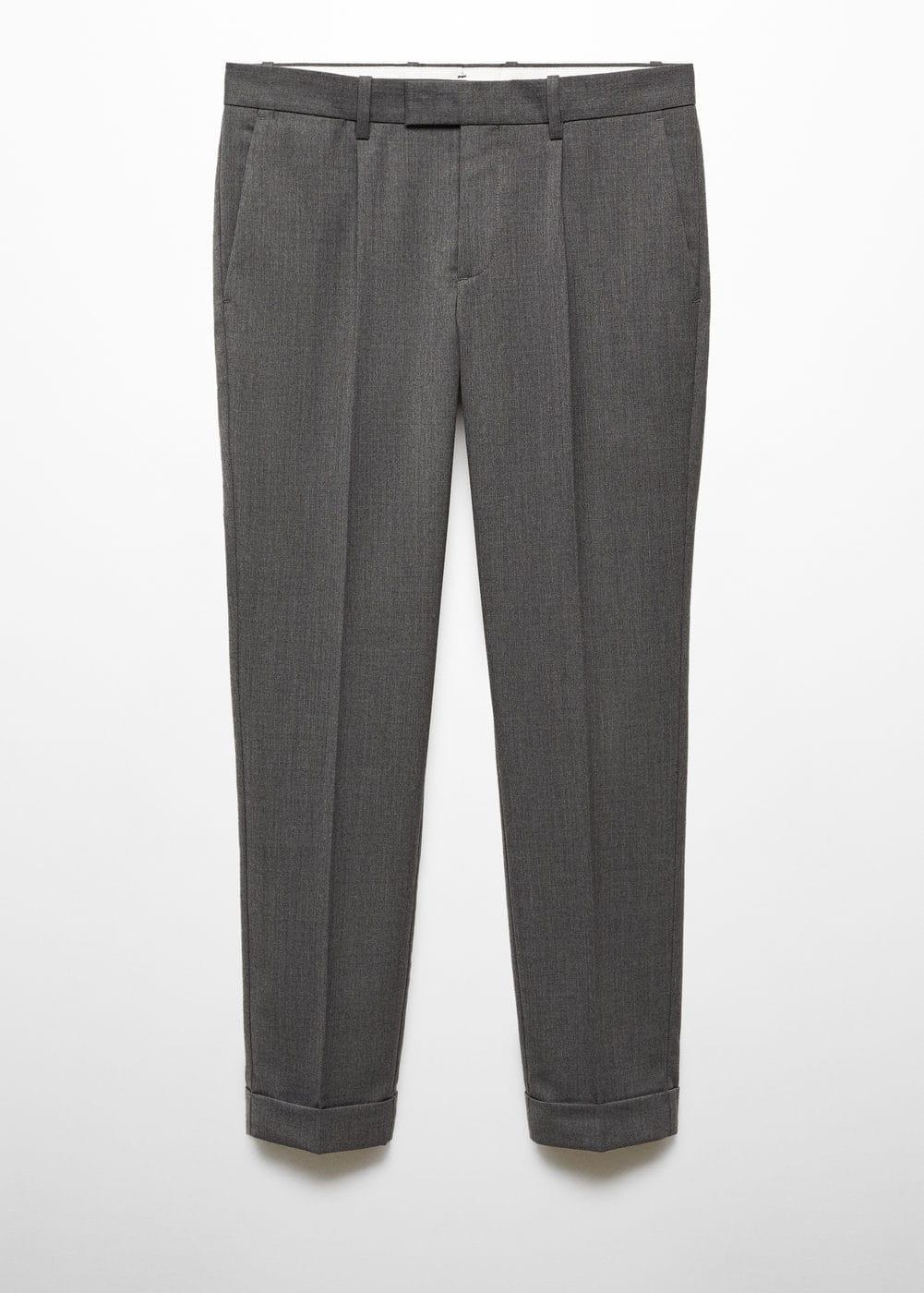 MANGO MAN - Pleat detail wool pants greyMen Product Image