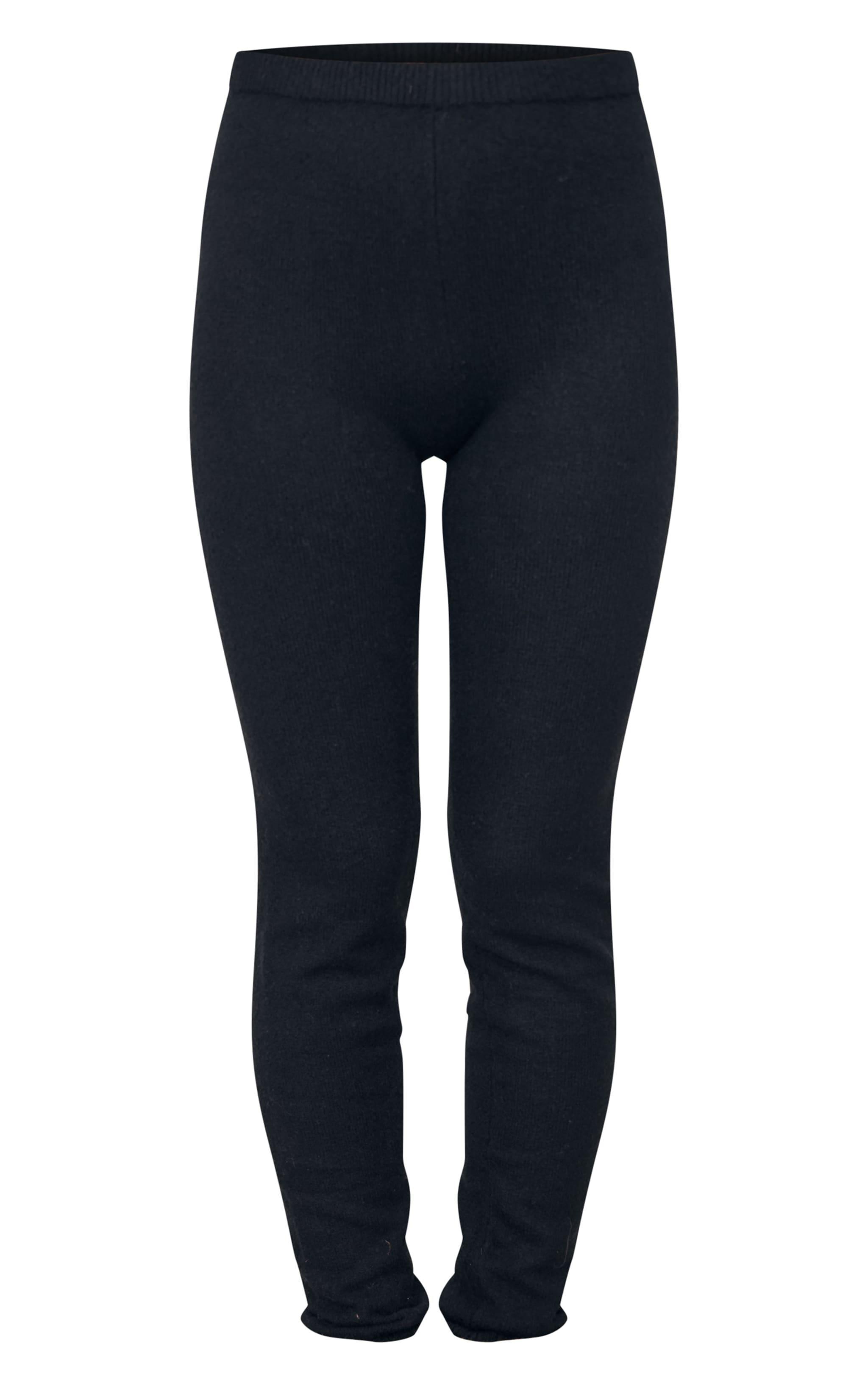 Black Basic Knit Leggings Product Image