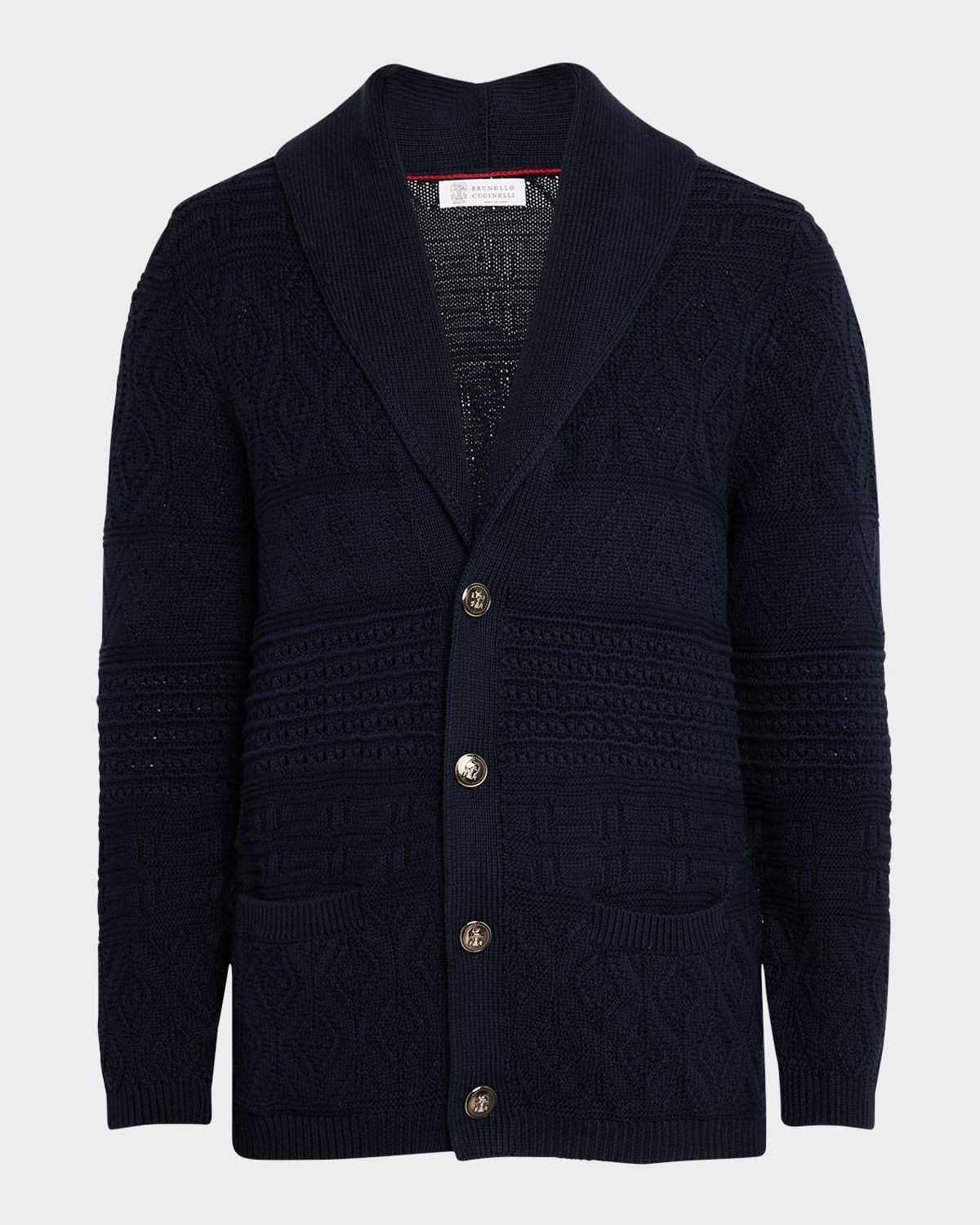 Mens Heritage Stitch Cardigan in Cotton Product Image