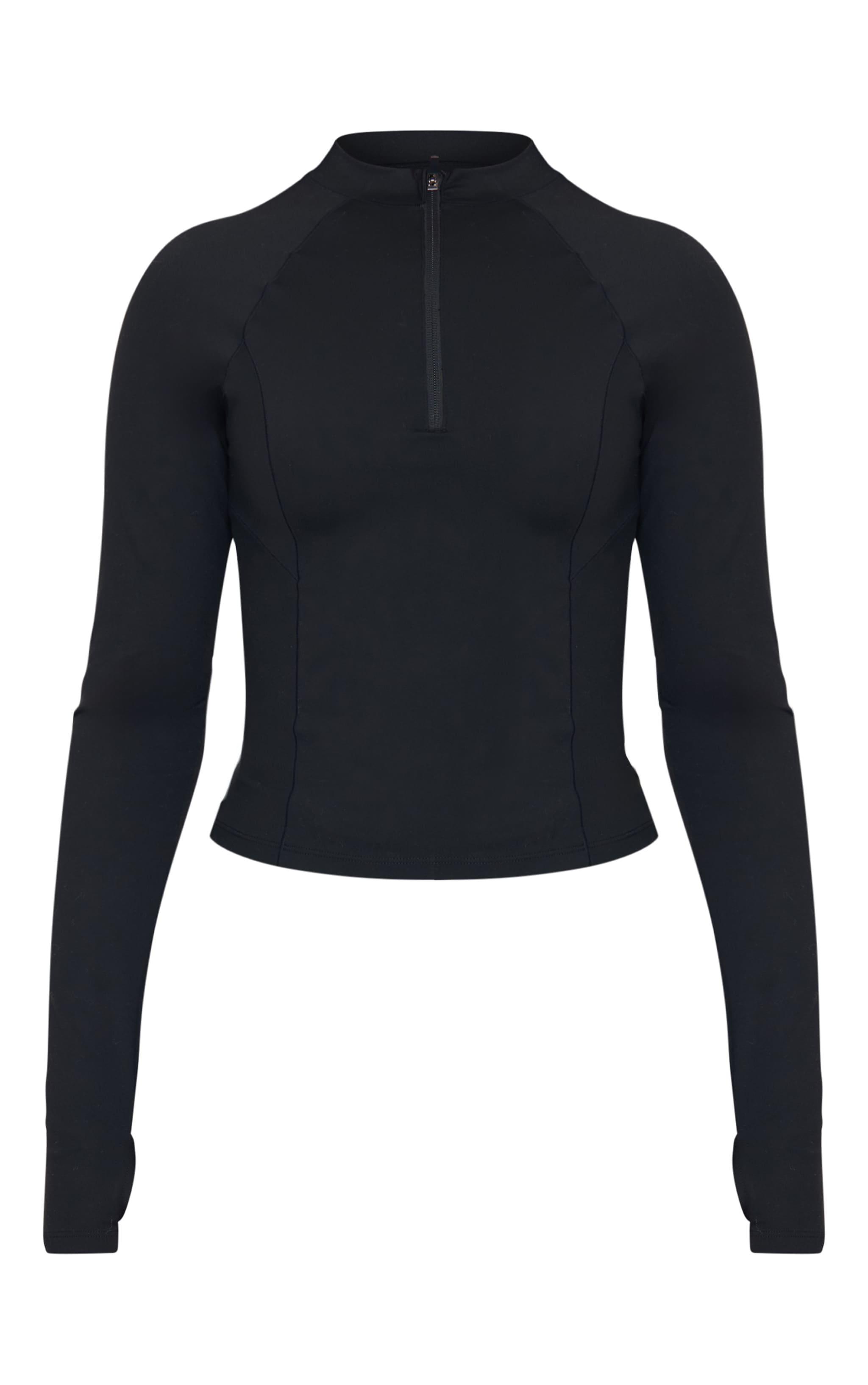 Black Sculpt Quarter Zip Gym Top Product Image