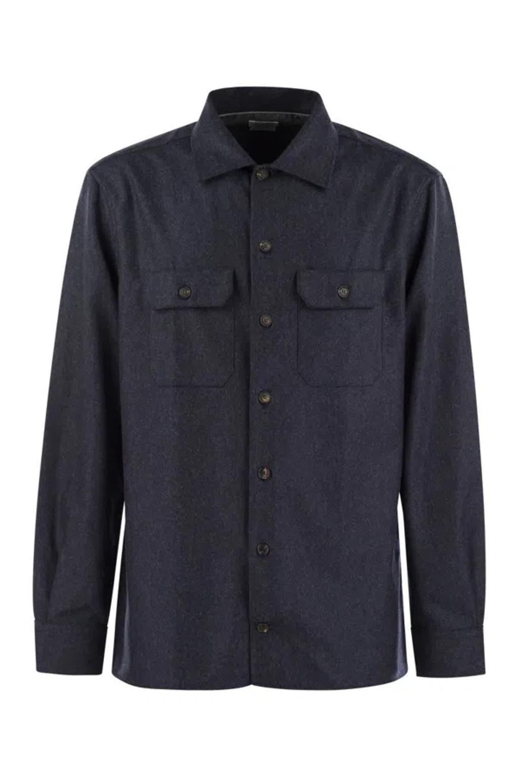 Men's Wool Shirt In Blue Product Image