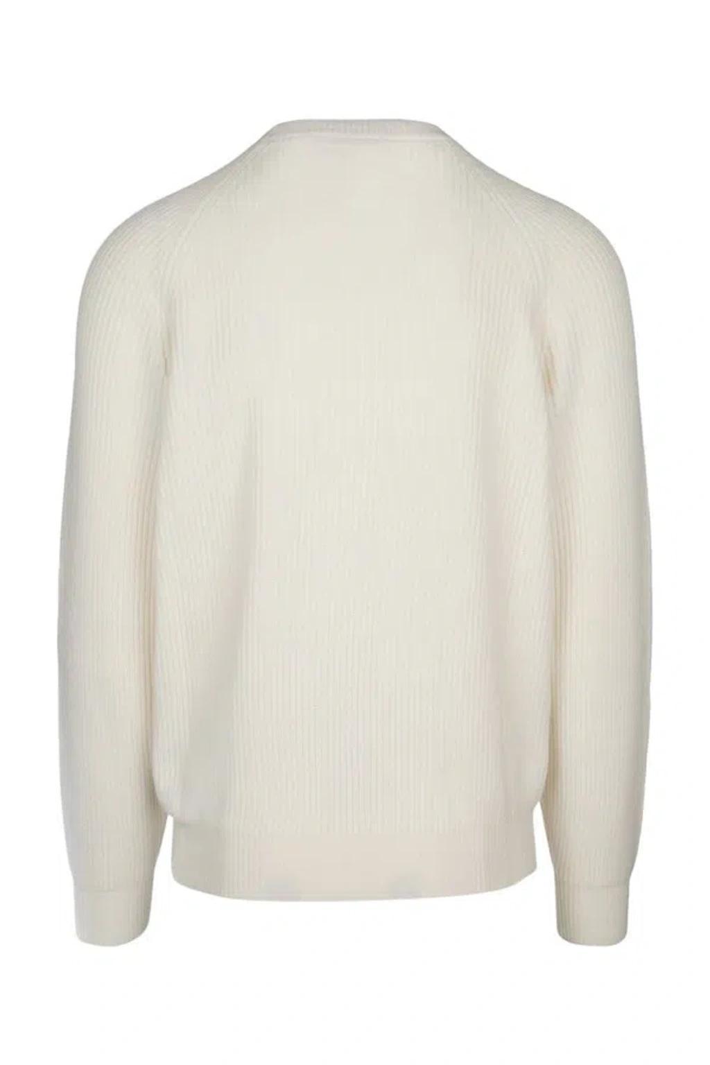 BRUNELLO CUCINELLI Ribbed Knit Sweater In Cream Product Image