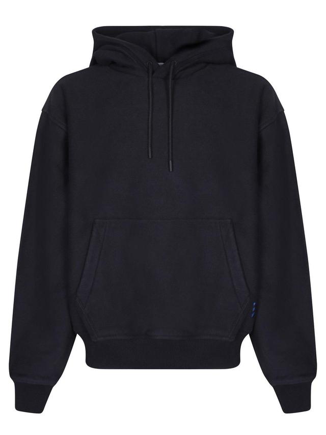 Kangaroo-pouched Drawstring Hoodie In Black Product Image