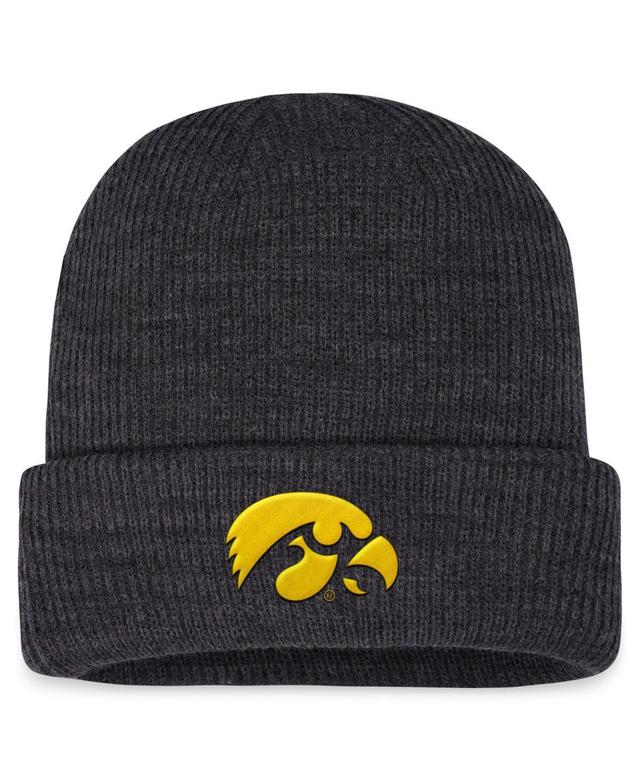 Mens Top of the World Charcoal Iowa Hawkeyes Sheer Cuffed Knit Hat Product Image