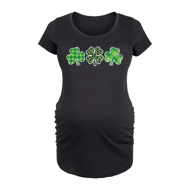 Maternity Patterned Shamrocks Graphic Tee, Womens Product Image