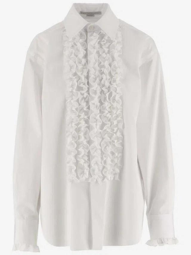 Ruffle Detailed Shirt In White Product Image