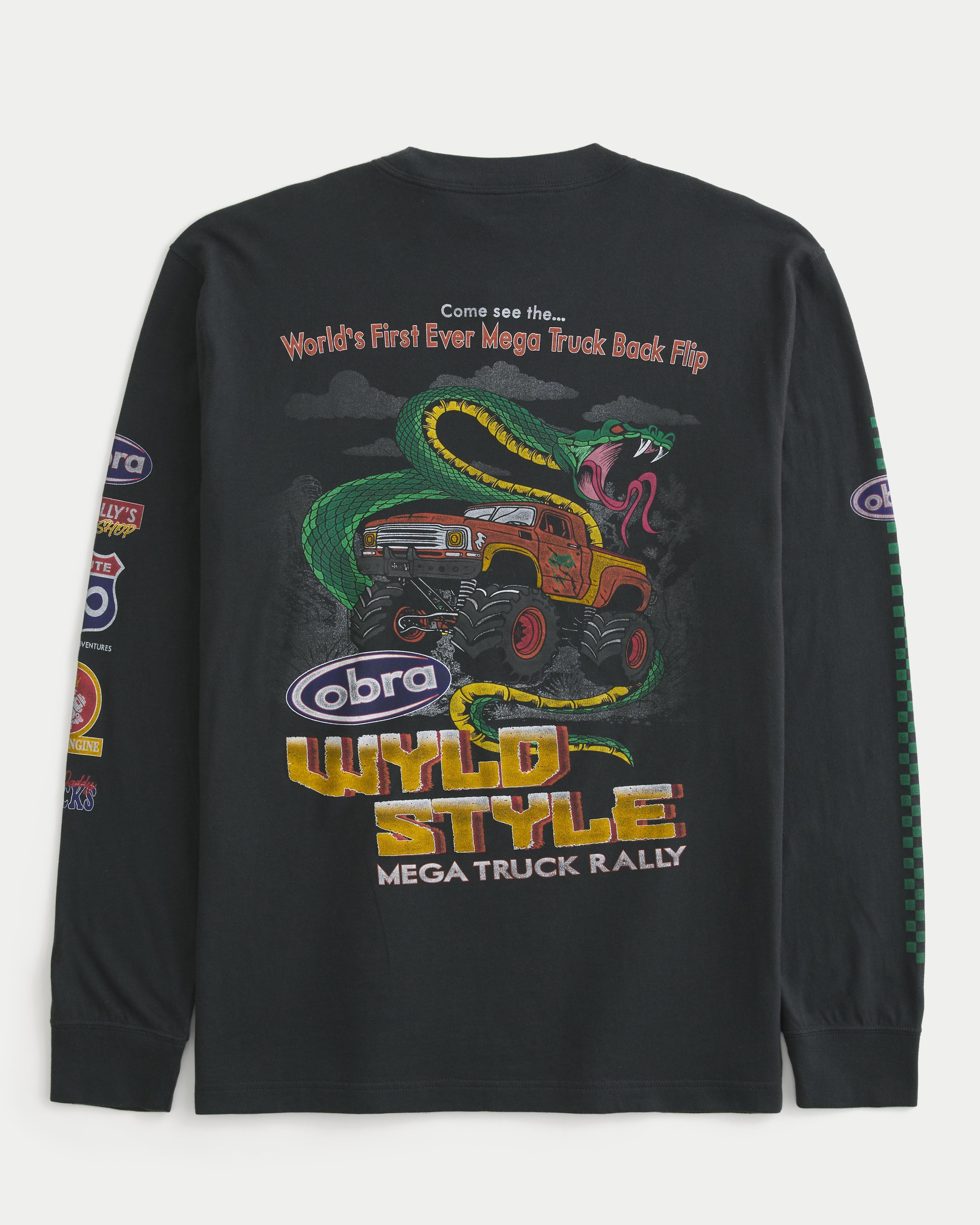 Relaxed Long-Sleeve Wyld Style Mega Truck Graphic Tee Product Image