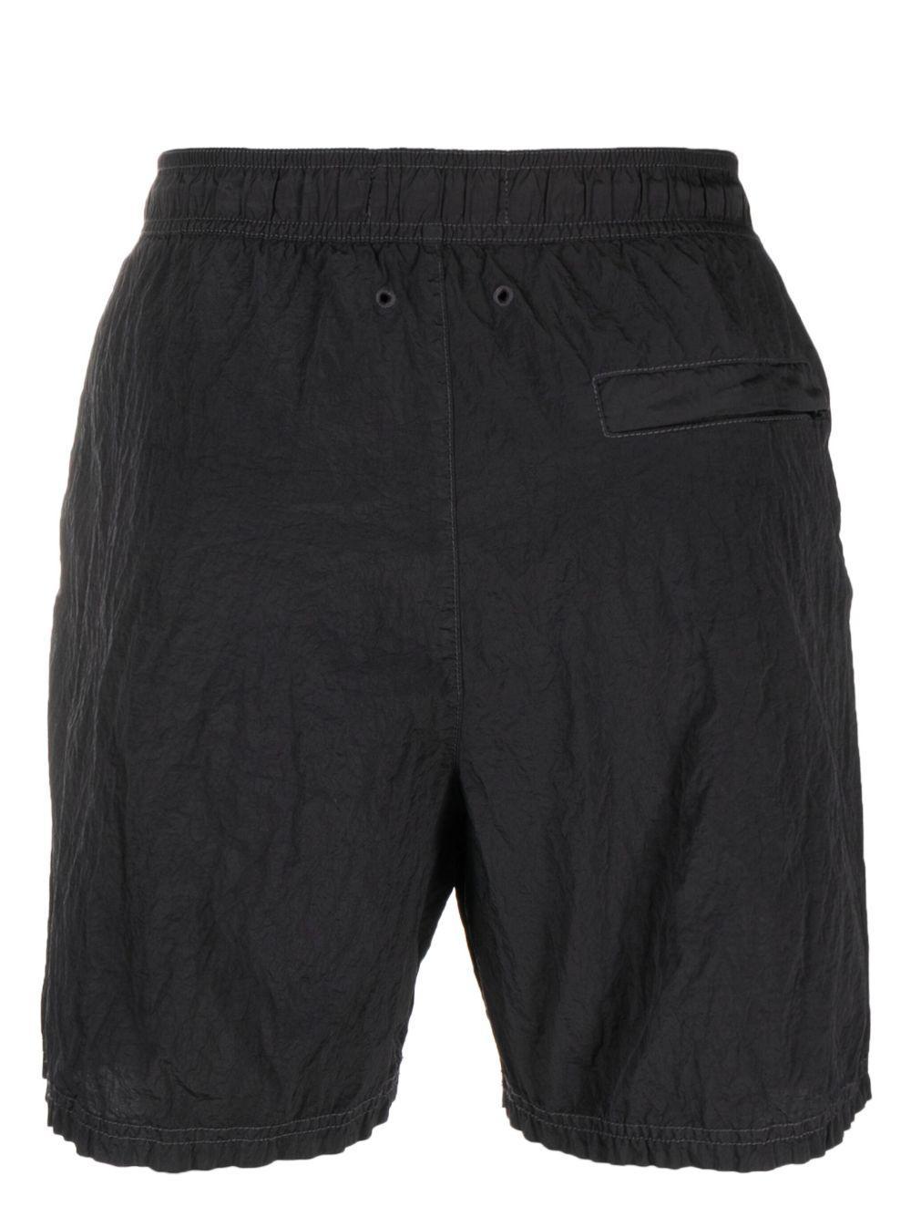 STONE ISLAND Compass-patch Swim Shorts In Black Product Image