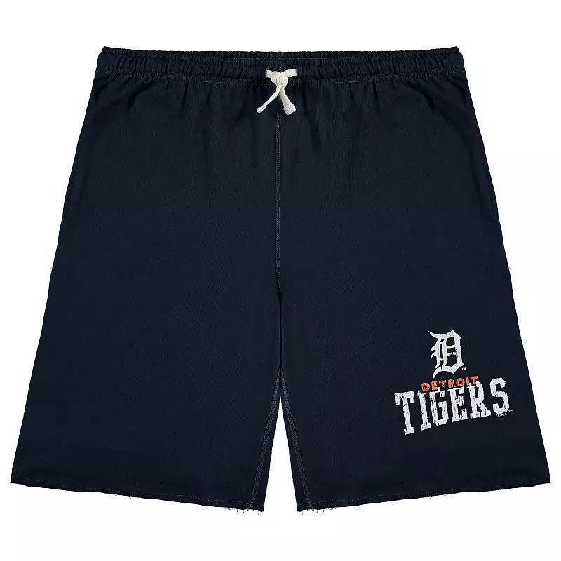 Mens Detroit Tigers Big & Tall French Terry Shorts Blue Product Image