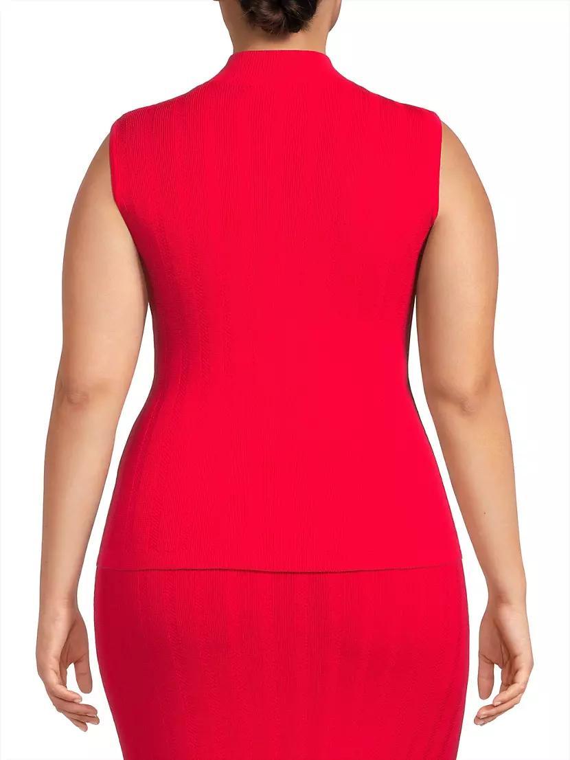 Womens Rib-Knit Sleeveless Top Product Image