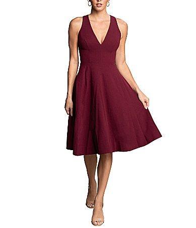 Dress the Population Catalina Crepe V-Neck Sleeveless A Product Image