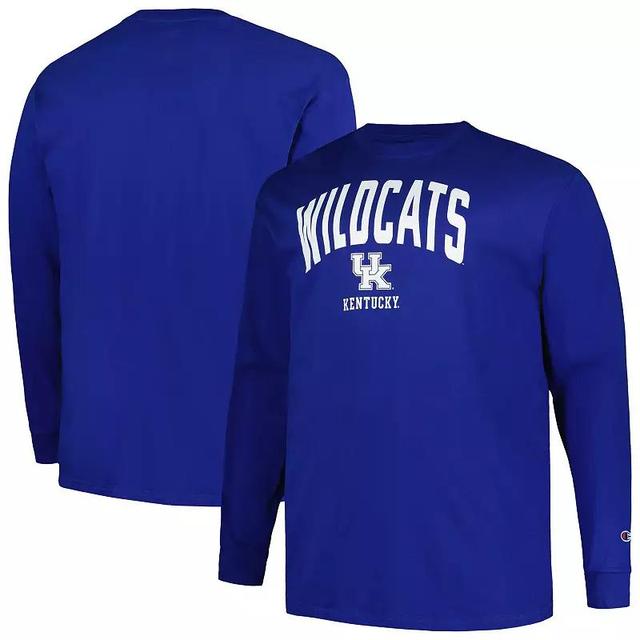 Mens Champion Royal Kentucky Wildcats Big & Tall Arch Long Sleeve T-Shirt Product Image