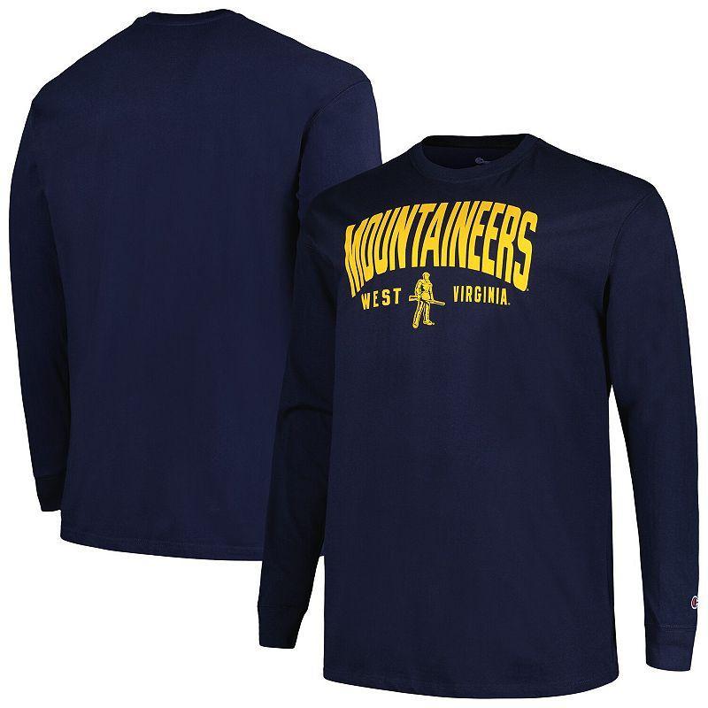 Mens Champion West Virginia Mountaineers Big & Tall Arch Long Sleeve T-Shirt Blue Product Image