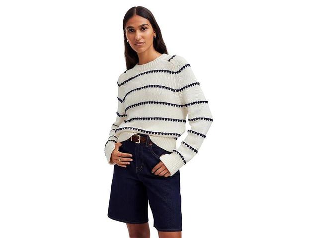 Madewell Mare Textured Stripe Pullover (Bright Ivory) Women's Sweater Product Image