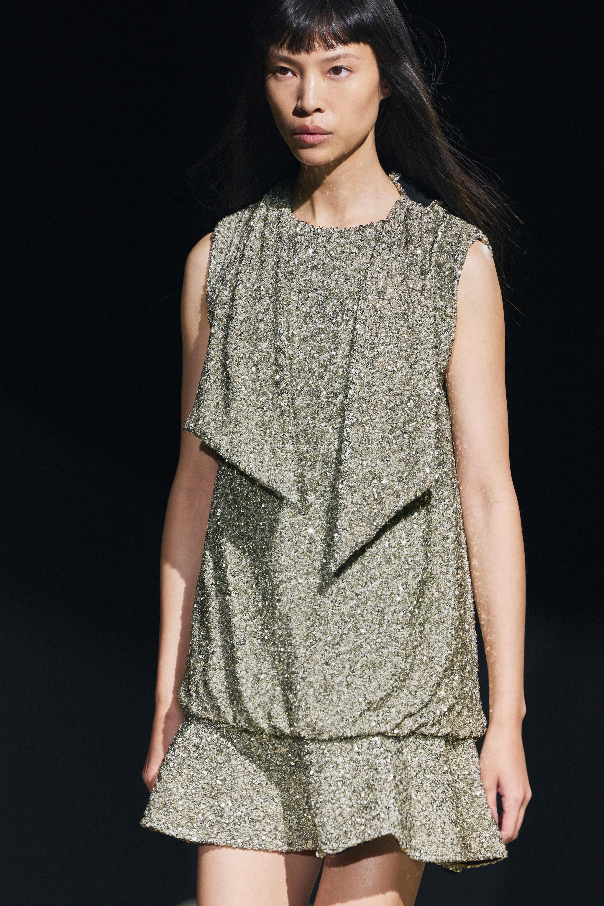 SEQUIN DRESS WITH HEADBAND ZW COLLECTION Product Image