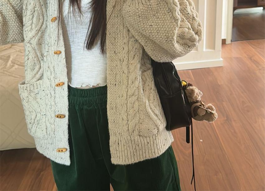 Collared Plain Cardigan Product Image