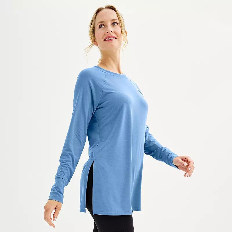 Womens Tek Gear Long Sleeve Tunic Tee Purple Appeal Product Image