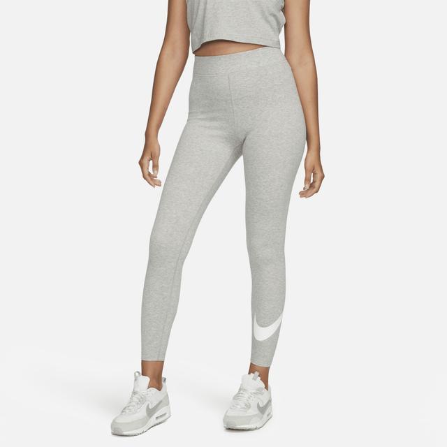 Womens Nike Sportswear Classics High-Waisted Graphic Leggings Grey Product Image