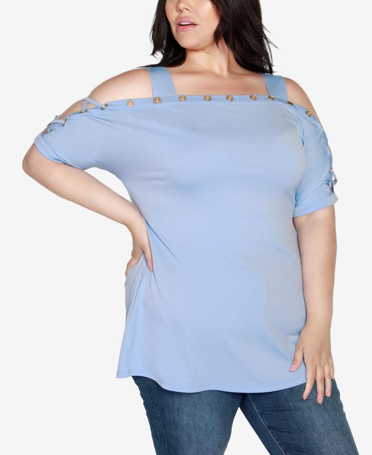 Belldini Plus Size Cold-Shoulder Top Product Image