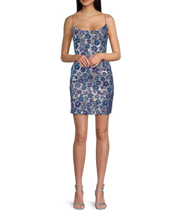 B. Darlin Pattern Floral Sequin Bodycon Mini Dress Product Image