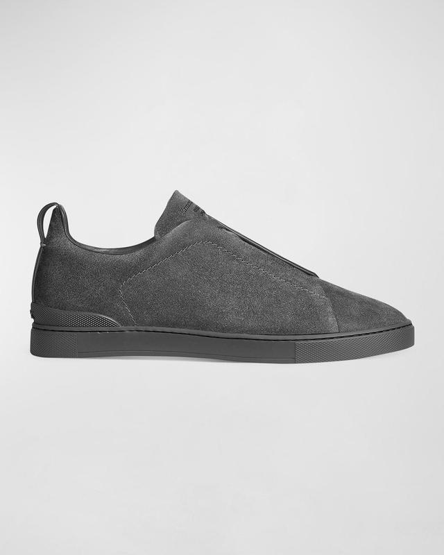 Mens Triple Stitch Tonal Suede Low-Top Sneakers Product Image