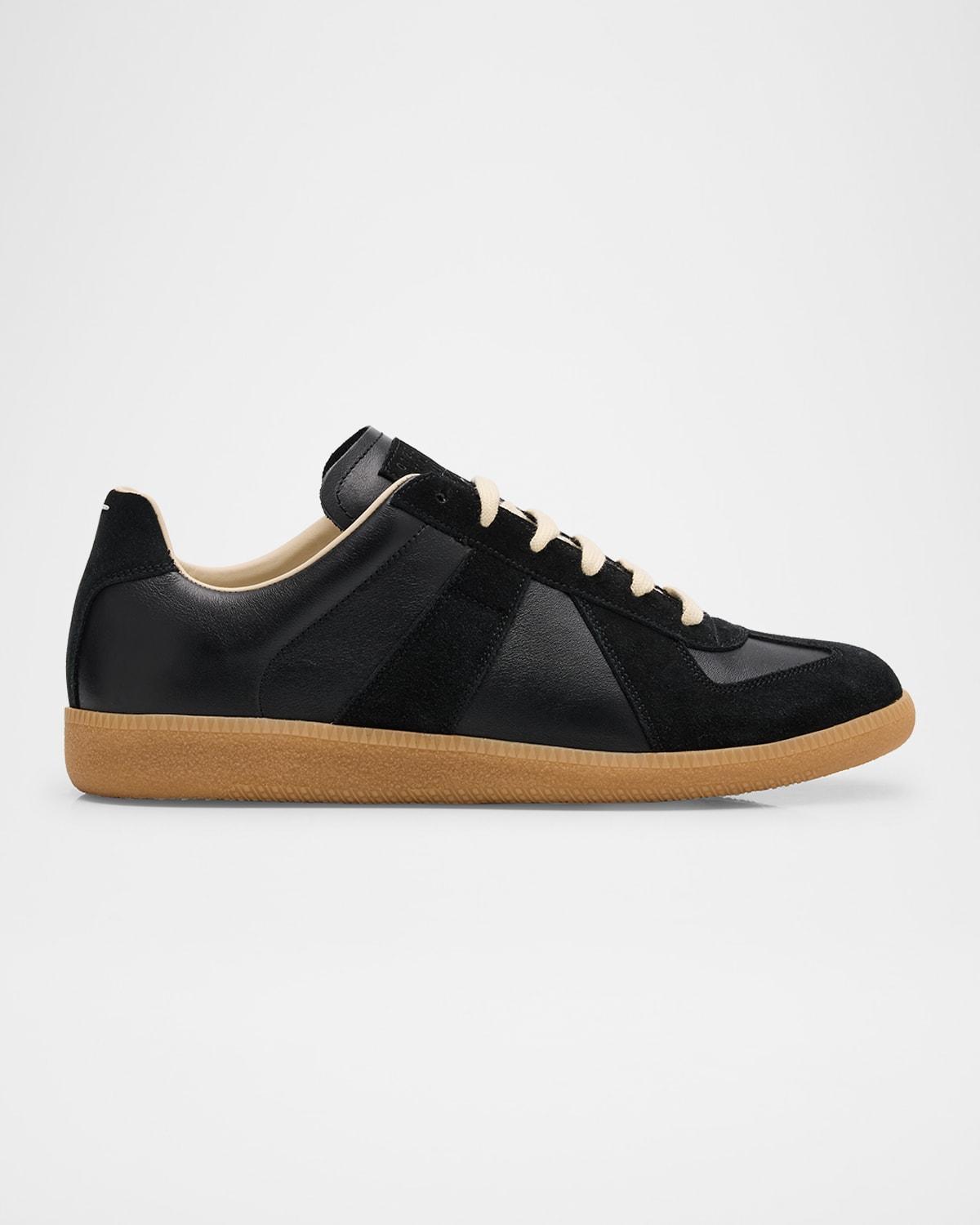 Mens Replica Leather Low-Top Sneakers Product Image