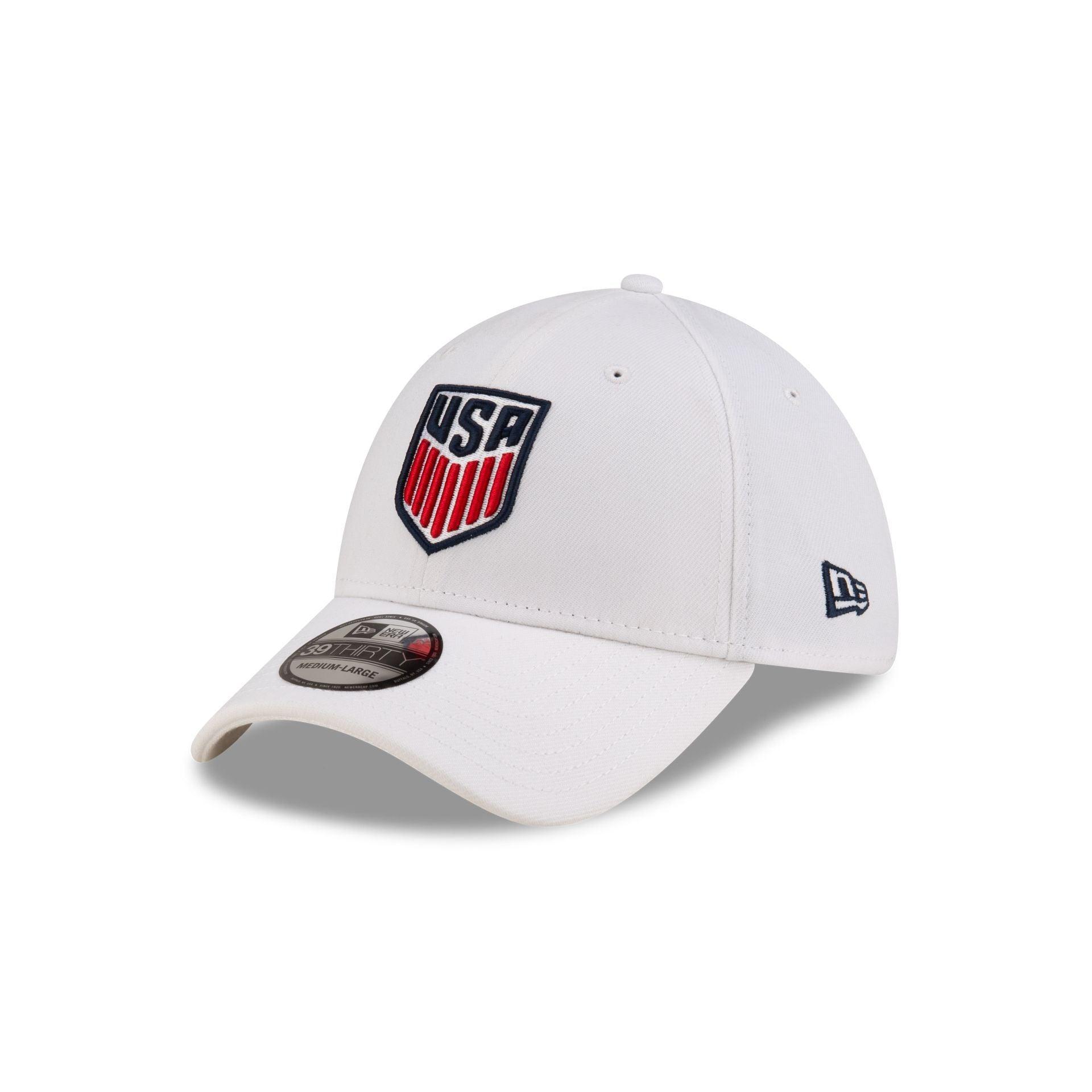 US Soccer White 39THIRTY Stretch Fit Hat Male Product Image