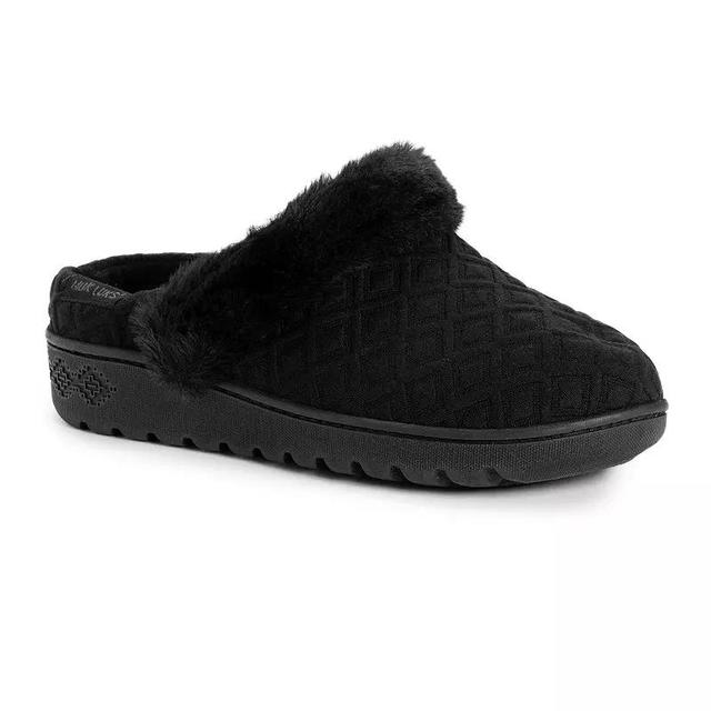 MUK LUKS Quianna Lee Womens Faux Fur Collared Quilted Clogs Product Image