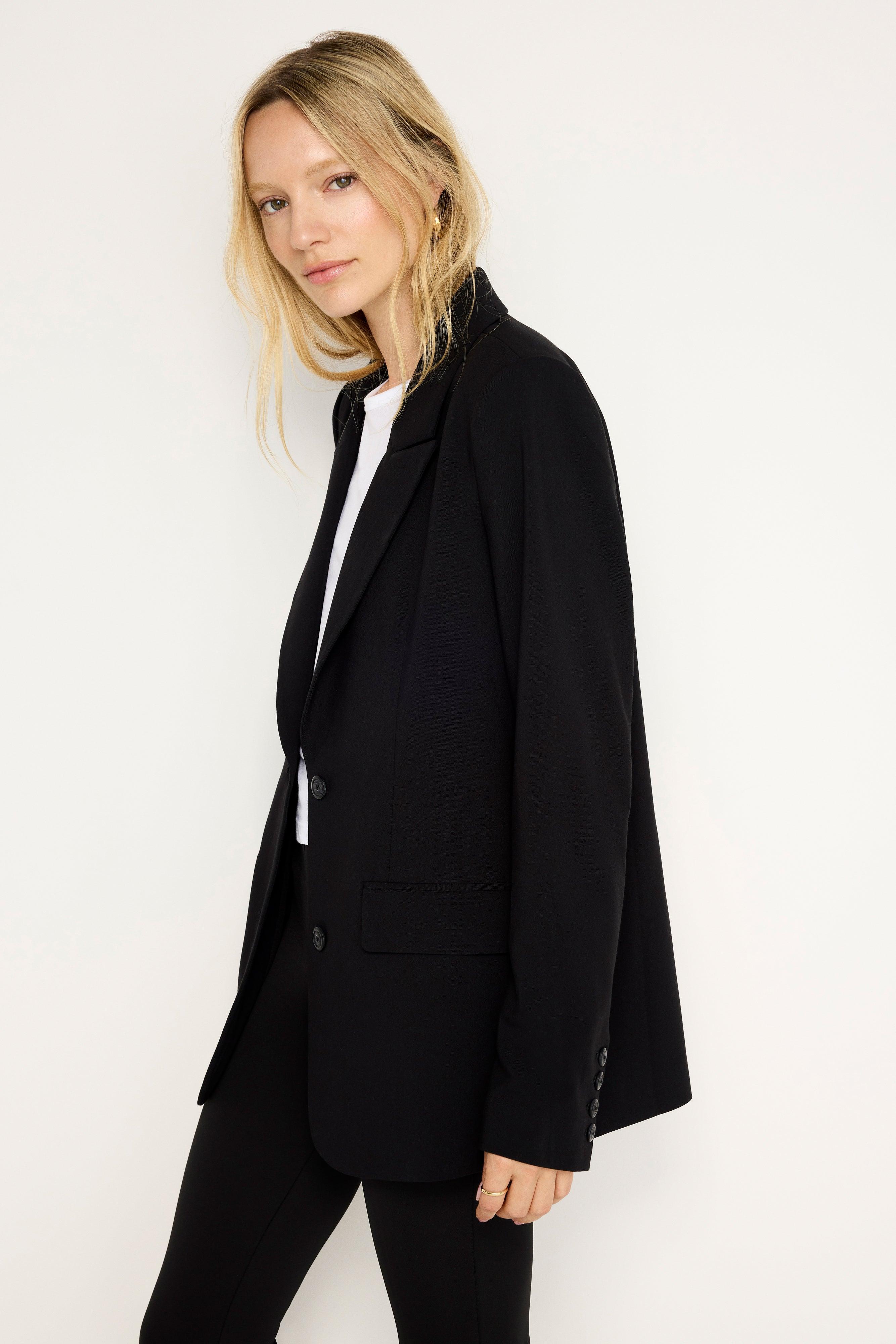 ESSENTIAL SUITING OVERSIZED BLAZER | BLACK001 Product Image