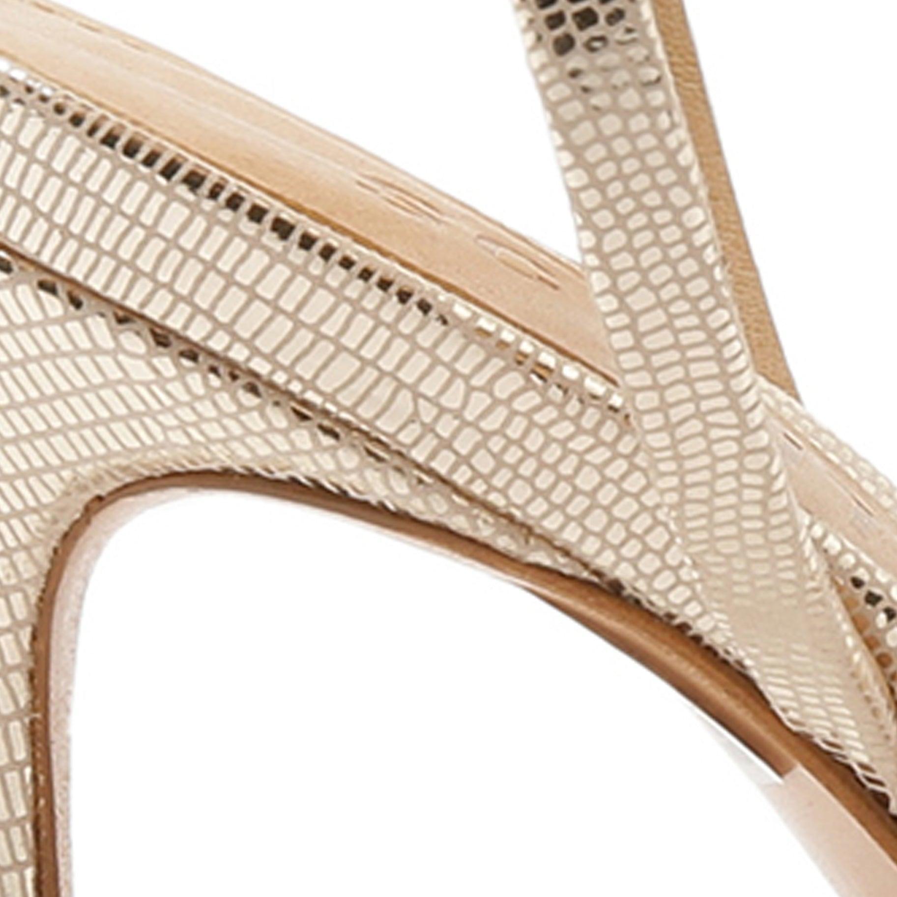 Altina Embossed-Leather Sandal - 11 Platina Gold Lizard Embossed Leather Product Image