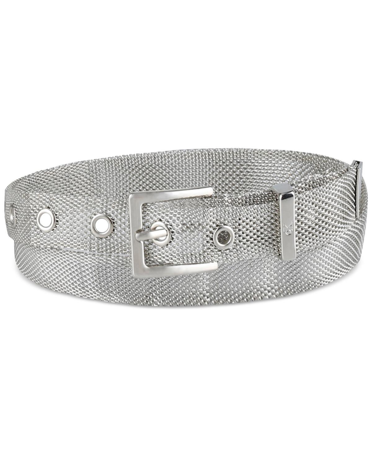 Calvin Klein Womens Thin Minimalist Metallic Mesh Dress Belt Product Image