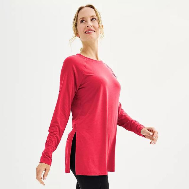 Womens Tek Gear Long Sleeve Tunic Tee Purple Appeal Product Image