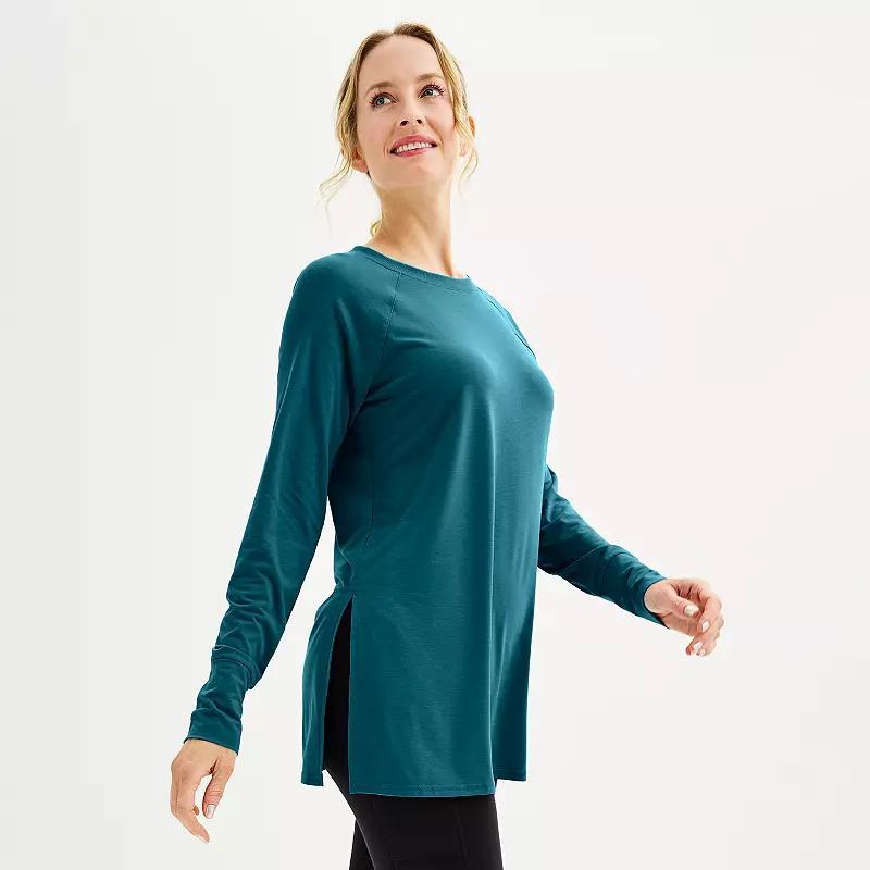 Womens Tek Gear Long Sleeve Tunic Tee Purple Appeal Product Image