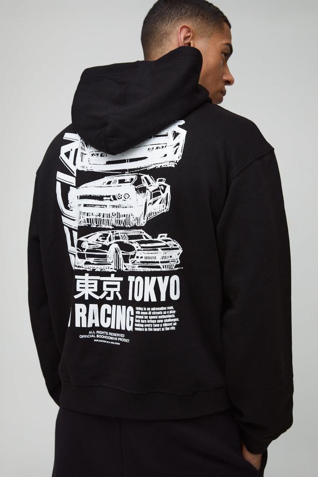 Boxy Official Racing Graphic Hoodie | boohooMAN USA Product Image